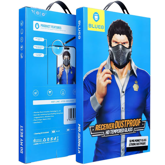Προστατευτικό οθόνης Mr Monkey Glass Receiver Dustproof για Apple iPhone 16 Pro, γυάλινη θωράκιση, πλήρης κόλληση, 5D, μαύρο