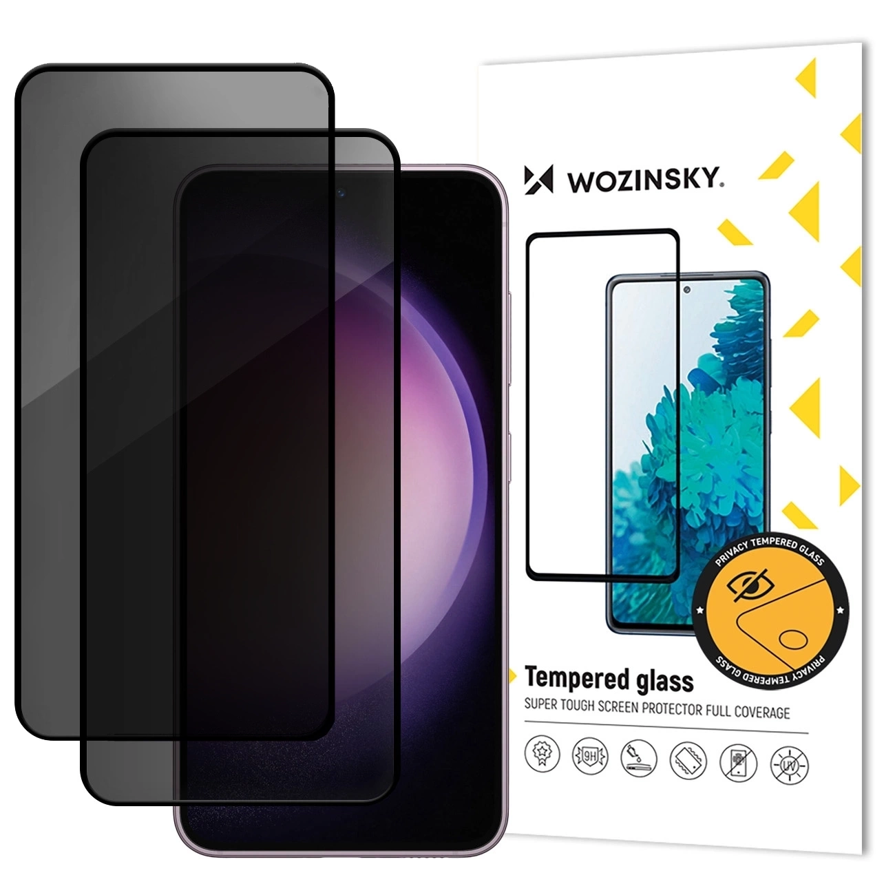 Προστατευτική μεμβράνη οθόνης Privacy WZK AntiSpy για Samsung Galaxy A17 4G / A17 5G, Ασφαλισμένο γυαλί, Πλήρης κόλλα, Σετ 2 τεμαχίων