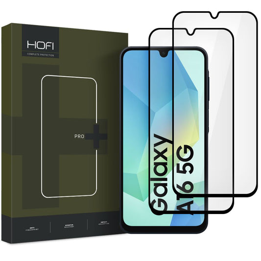 Προστατευτικό οθόνης HOFI Glass PRO+ για Samsung Galaxy A16 5G A166 / A16 4G A165, Προστατευτικό γυαλί, Πλήρης κόλλα, Σετ 2 τεμαχίων, 2.5D, Μαύρο