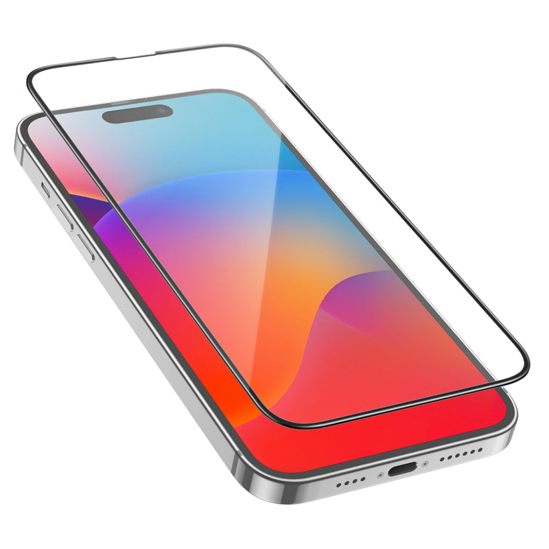 Προστατευτική Μεμβράνη Οθόνης HOCO G16 για Apple iPhone 15 Pro Max, Ενισχυμένο Γυαλί, Πλήρης Κόλληση, 5D, Μαύρη