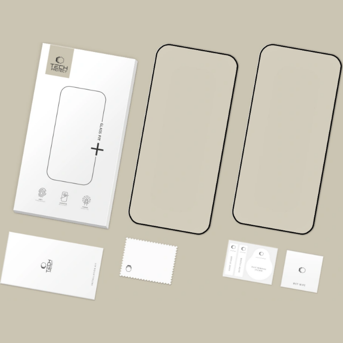 Προστατευτική μεμβράνη οθόνης Tech-Protect FIT+ για Xiaomi Poco F8 Ultra, Ασφαλισμένο γυαλί, Πλήρης κόλλα, Σετ 2 τεμαχίων, 2.5D, Μαύρο