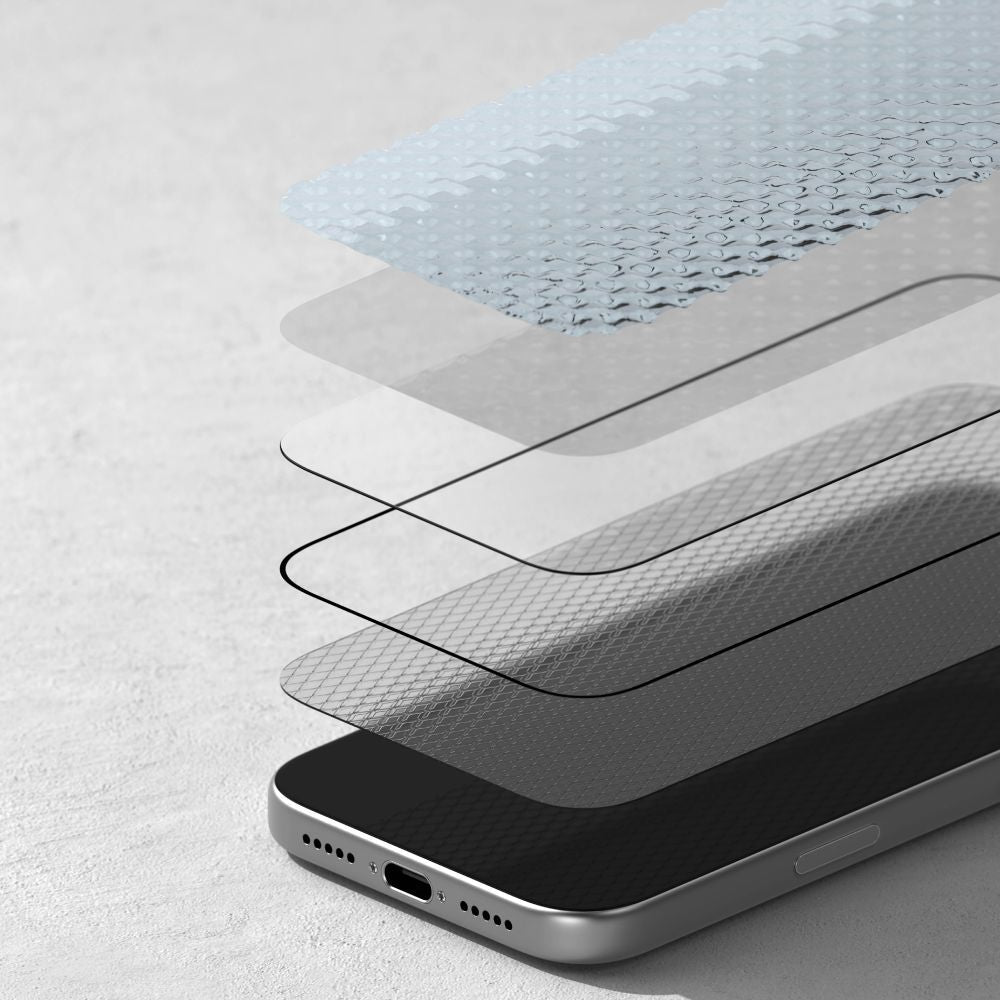 Προστατευτική μεμβράνη οθόνης Ringke Easy Slide AR για Apple iPhone 17 Pro, Ασφαλισμένο γυαλί, Πλήρης κόλλα, 2.5D, Μαύρο