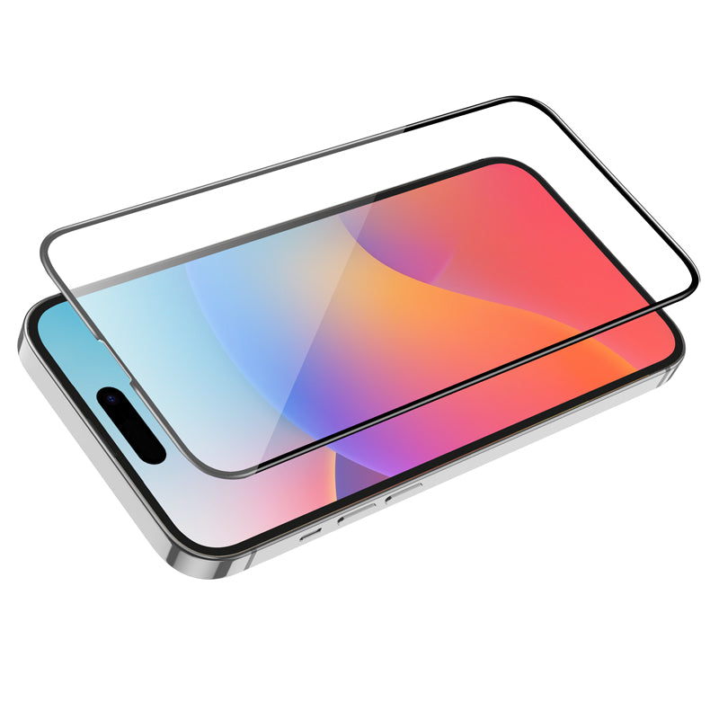 Προστατευτική Μεμβράνη Οθόνης HOCO G16 για Apple iPhone 15 Pro Max, Ενισχυμένο Γυαλί, Πλήρης Κόλληση, 5D, Μαύρη