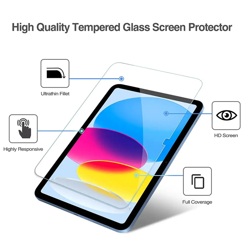 Προστατευτική μεμβράνη οθόνης Clear Lito Classic για Apple iPad (2025) / (2022), Ασφαλισμένο γυαλί, Full Glue, 2.5D