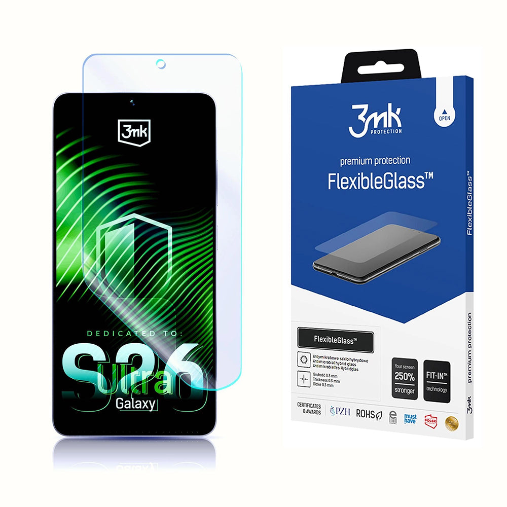 Προστατευτική Μεμβράνη Οθόνης 3MK FlexibleGlass για Samsung Galaxy S26 Ultra S948, Εύκαμπτο Γυαλί, Πλήρης Κόλληση