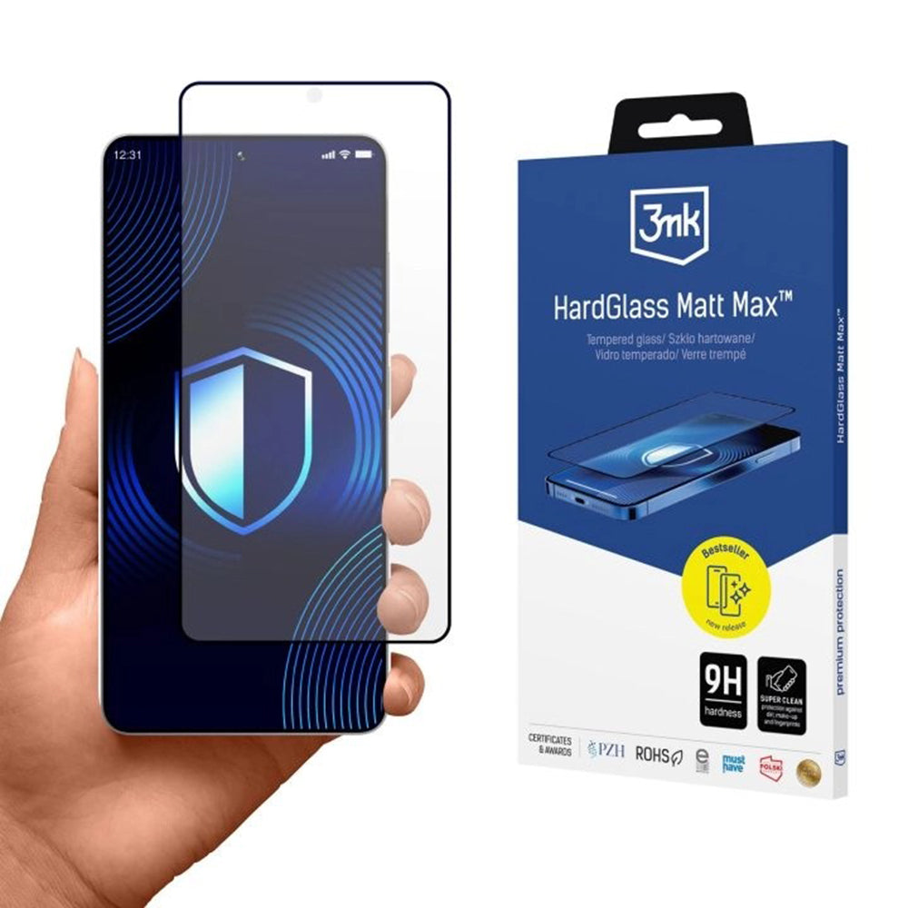 Προστατευτική Μεμβράνη Οθόνης 3MK HardGlass για Samsung Galaxy S26 Ultra, Ενισχυμένο Γυαλί, Πλήρης Κόλληση, Μαύρη