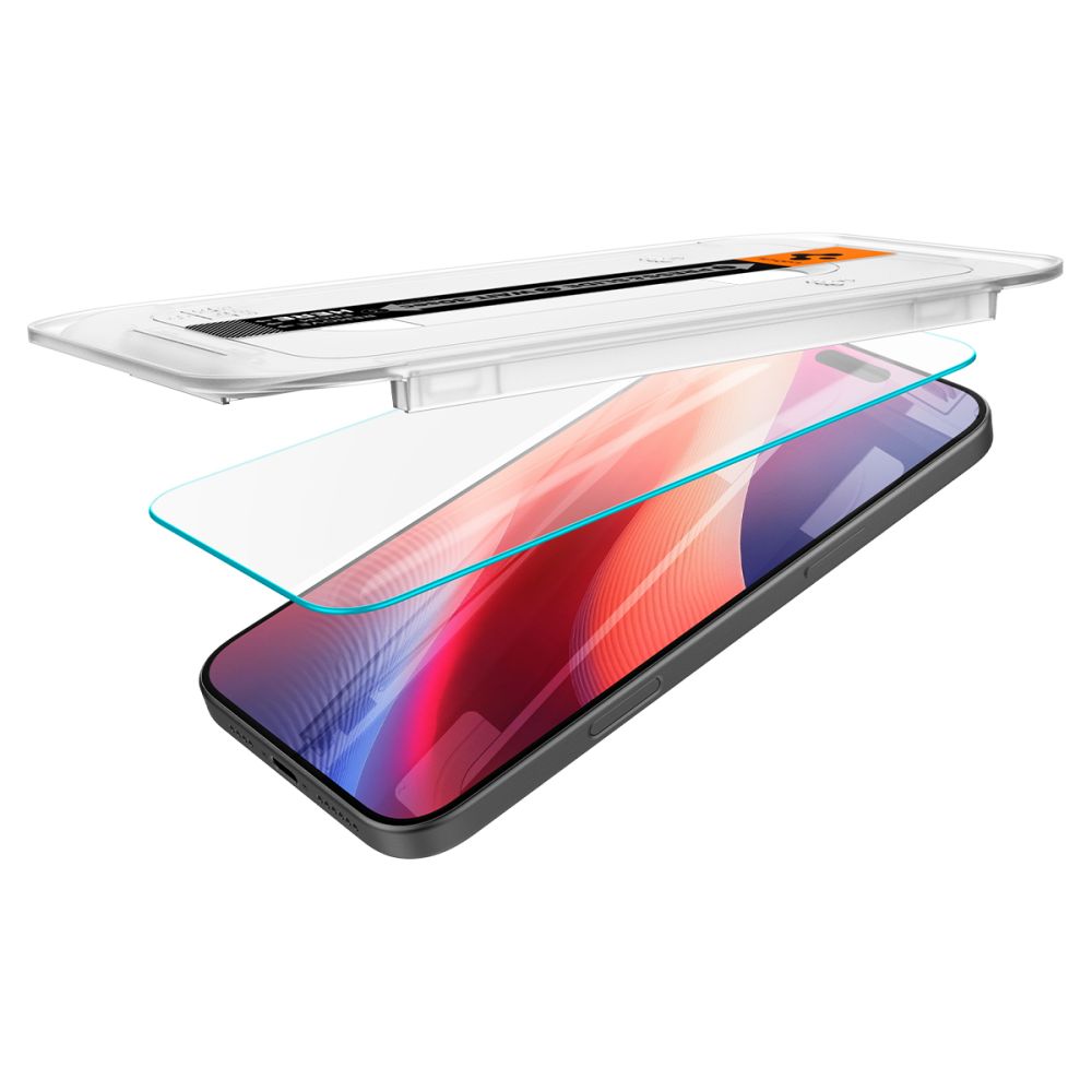Προστατευτική Μεμβράνη Οθόνης Spigen GlastR EZ FIT για Apple iPhone 17 Pro / 17 / 16 Pro, Ενισχυμένο Γυαλί, Πλήρης Κόλληση, Σετ 2 τεμαχίων