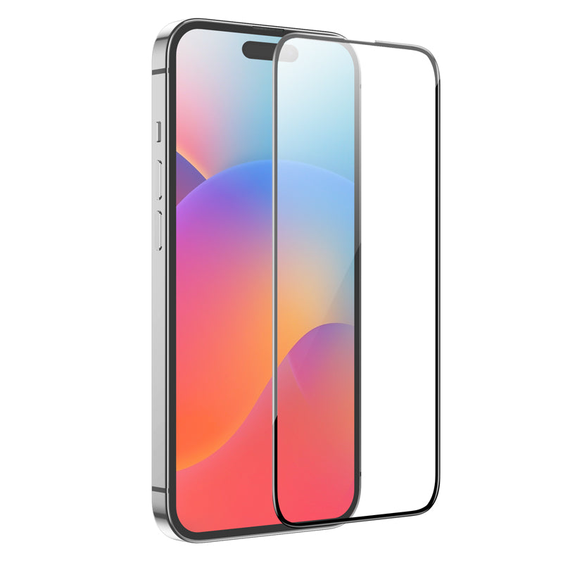 Προστατευτική Μεμβράνη Οθόνης HOCO G16 για Apple iPhone 15 Pro Max, Ενισχυμένο Γυαλί, Πλήρης Κόλληση, 5D, Μαύρη