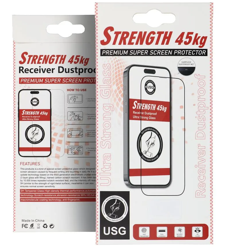 Προστατευτική μεμβράνη οθόνης OEM Ultra Strong 45KG για Apple iPhone 16 Pro Max, Ενισχυμένο γυαλί, Πλήρης κόλλα, 2.5D, Μαύρο