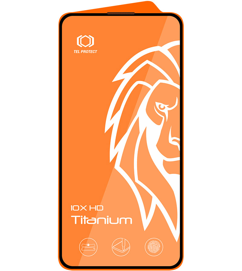 Προστατευτικό οθόνης Tel Protect 10X HD Plus Titanium για Apple iPhone 18 Pro Max / 17 Pro Max, Σκληρυμένο Γυαλί, Full Glue, Μαύρο