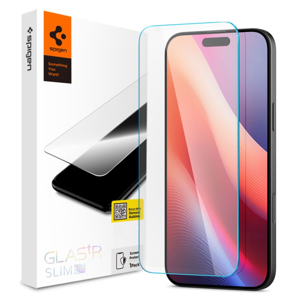 Προστατευτική Μεμβράνη Οθόνης Spigen GlastrR Slim HD για Apple iPhone 16 / 15, Ενισχυμένο Γυαλί, Πλήρης Κόλληση, 2.5D AGL06910