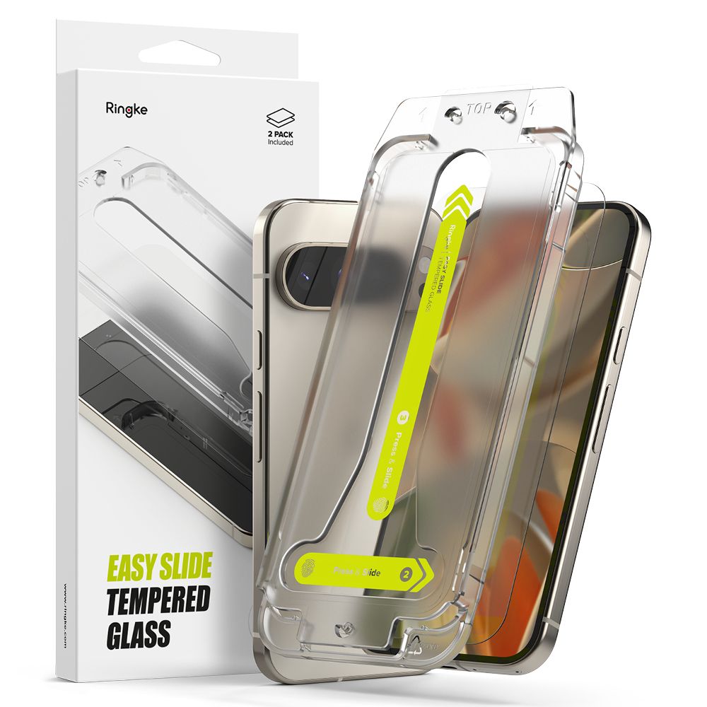 Προστατευτική Μεμβράνη Οθόνης Ringke Easy Slide για Google Pixel 9 Pro XL, Ενισχυμένο Γυαλί, Πλήρης Κόλληση, Σετ 2 τεμαχίων