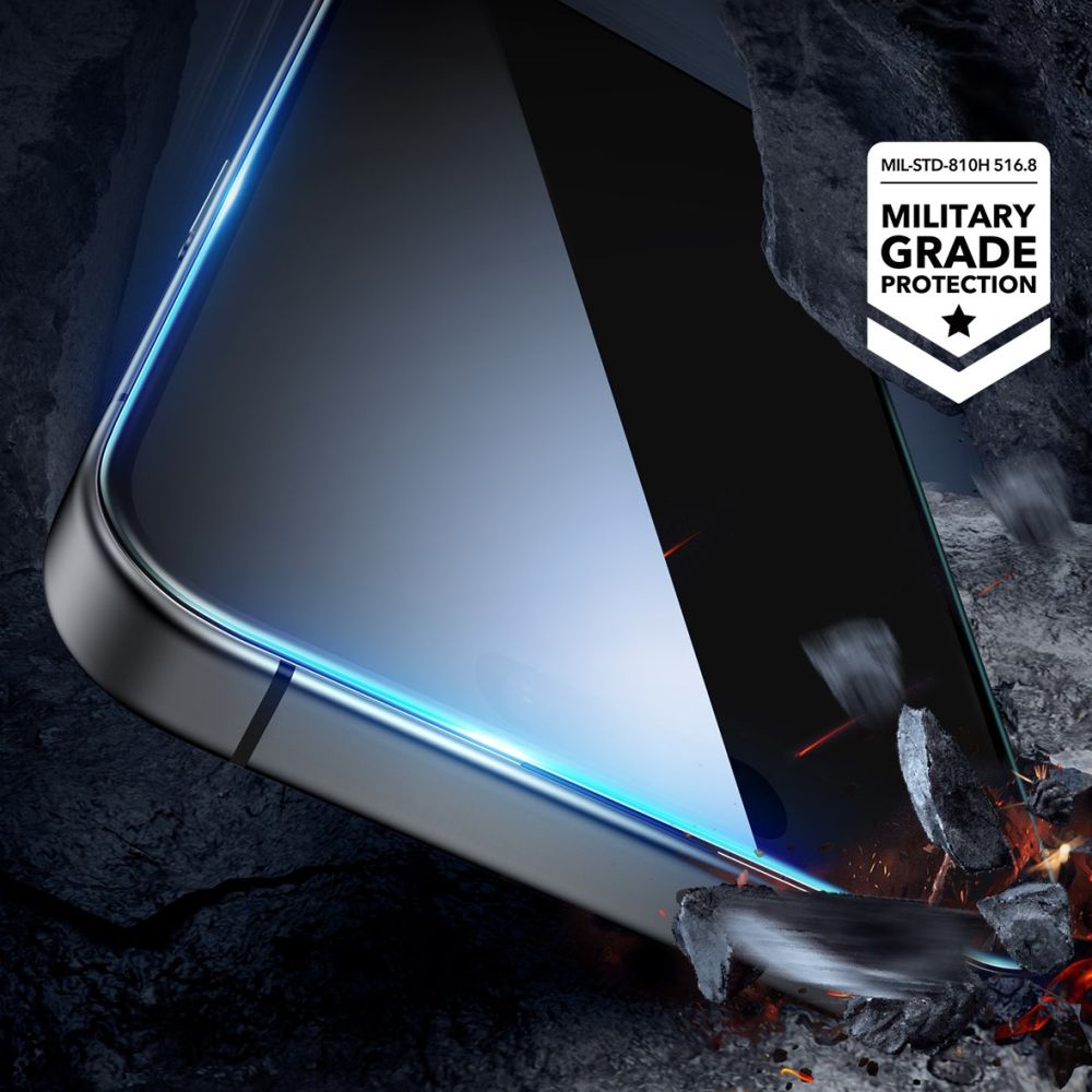 Προστατευτική Μεμβράνη Οθόνης ESR για Apple iPhone 16 / 15, Ενισχυμένο Γυαλί, Πλήρης Κόλληση, Σετ 2 τεμαχίων, Μαύρη