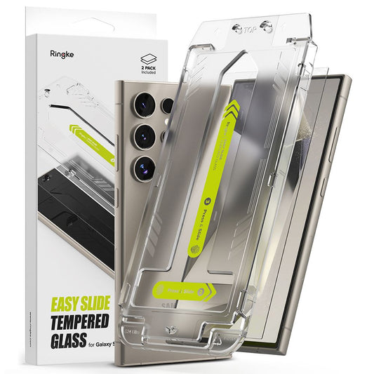 Προστατευτικό οθόνης Ringke Easy Slide για Samsung Galaxy S24 Ultra S928, με προστασία γυαλιού, πλήρης κόλλα, σετ 2 τεμαχίων