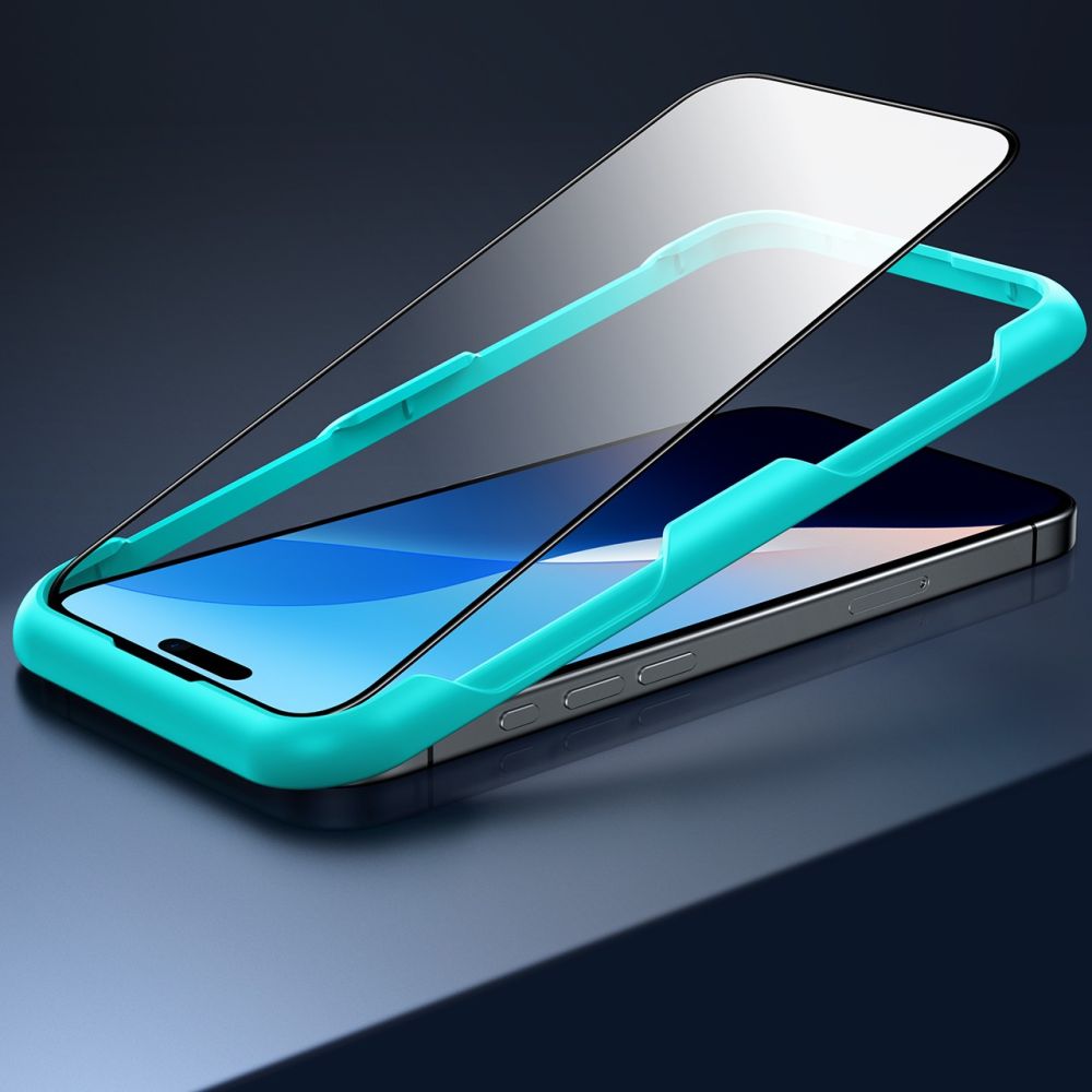 Προστατευτική Μεμβράνη Οθόνης ESR για Apple iPhone 16 / 15, Ενισχυμένο Γυαλί, Πλήρης Κόλληση, Σετ 2 τεμαχίων, Μαύρη