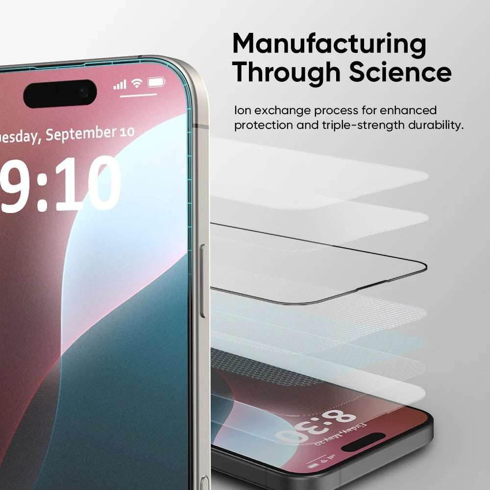 Προστατευτική Μεμβράνη Οθόνης Anank 5X Reinforced Invisible για Apple iPhone 17 Air, Ενισχυμένο Γυαλί, Full Glue, 3D, Μαύρη