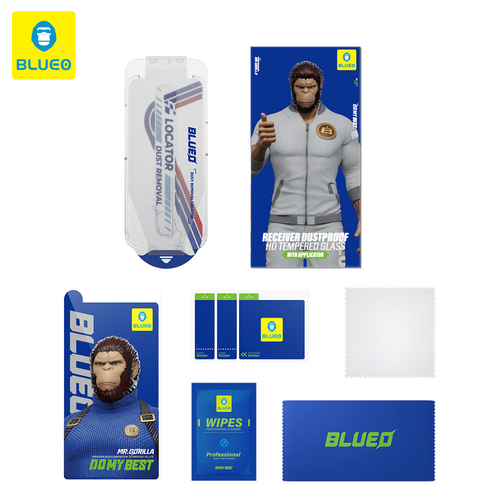 Προστατευτική μεμβράνη οθόνης Blueo Anti-Dust HD Applicator Pro για Apple iPhone 16 Pro Max, Ενισχυμένο Γυαλί, Πλήρης Κόλλα, Μαύρο