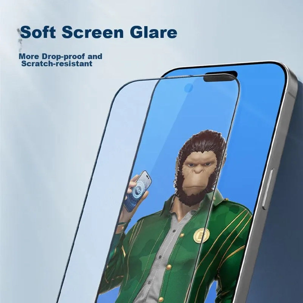 Προστατευτική μεμβράνη οθόνης Blueo Anti-Glare για Apple iPhone 12 Pro Max, Ασφαλισμένο γυαλί, Πλήρης κόλλα, Μαύρο