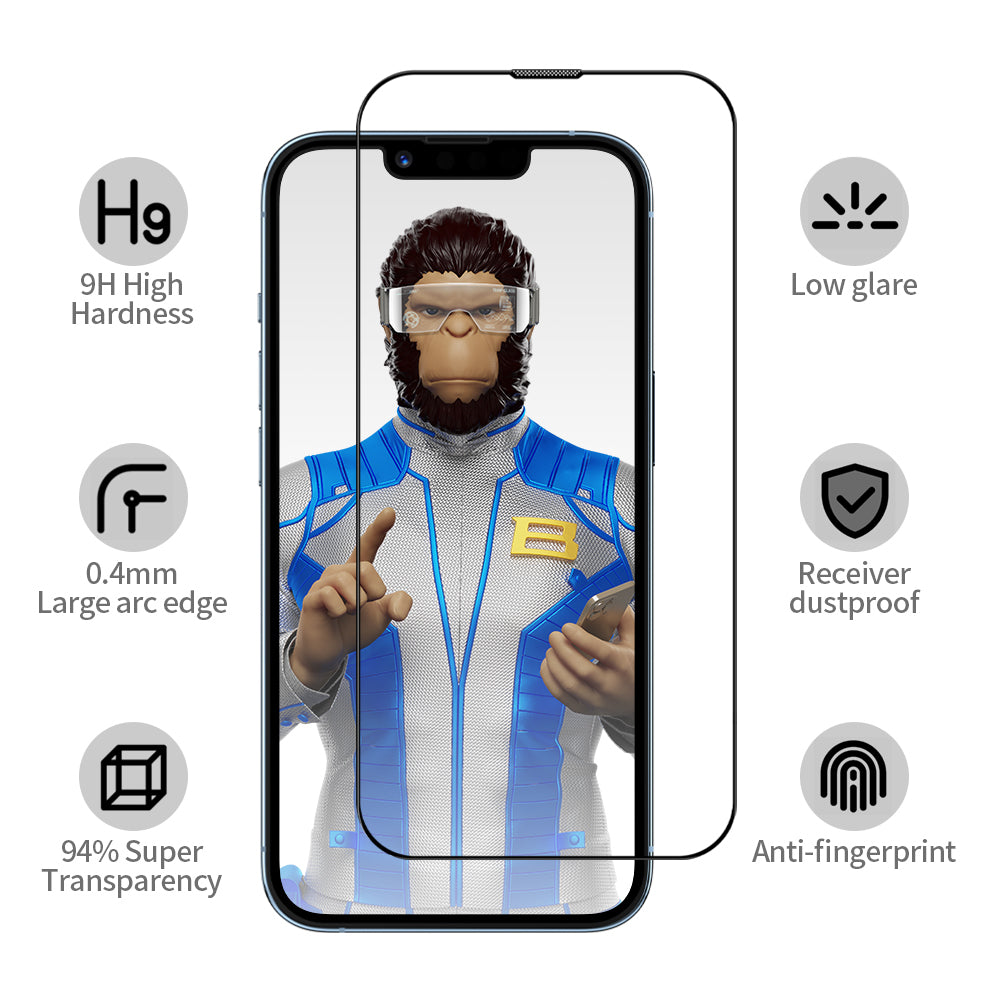 Προστατευτική μεμβράνη οθόνης Blueo Anti-Reflective HD Applicator Pro για Apple iPhone 16 Pro Max, Ασφαλισμένο γυαλί, Πλήρης κόλλα, Μαύρο