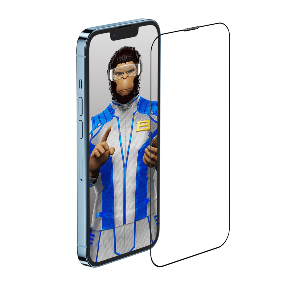Προστατευτική μεμβράνη οθόνης Blueo Anti-Reflective HD για Apple iPhone 17e / 16e / 14 / 13 Pro, Ασφαλισμένο γυαλί, Πλήρης κόλλα, Μαύρο