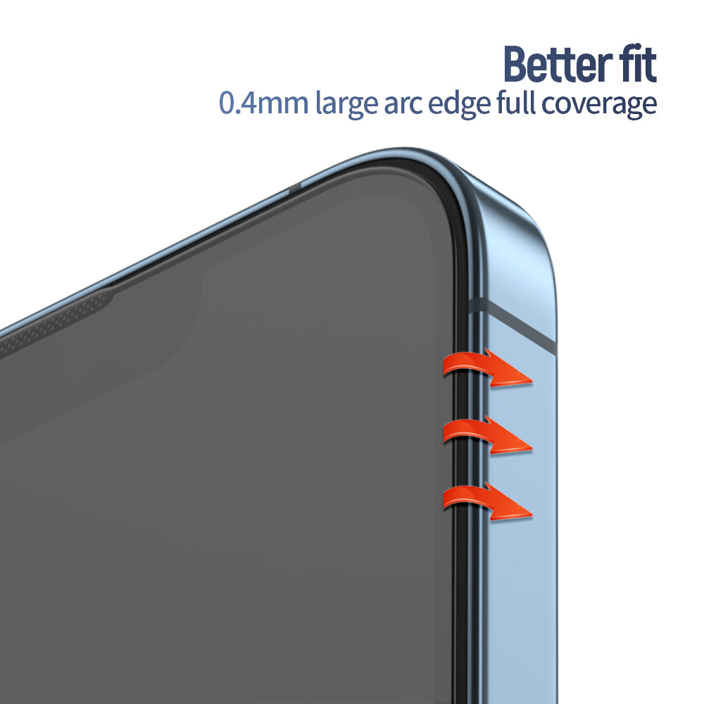 Προστατευτική μεμβράνη οθόνης Blueo Anti-Reflective HD για Apple iPhone 17e / 16e / 14 / 13 Pro, Ασφαλισμένο γυαλί, Πλήρης κόλλα, Μαύρο