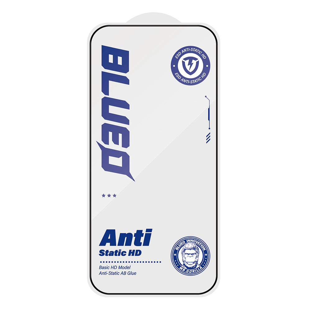 Προστατευτική μεμβράνη οθόνης Blueo Anti-Static HD για Apple iPhone 14 Pro, ασφαλισμένο γυαλί, πλήρης κόλλα, μαύρο