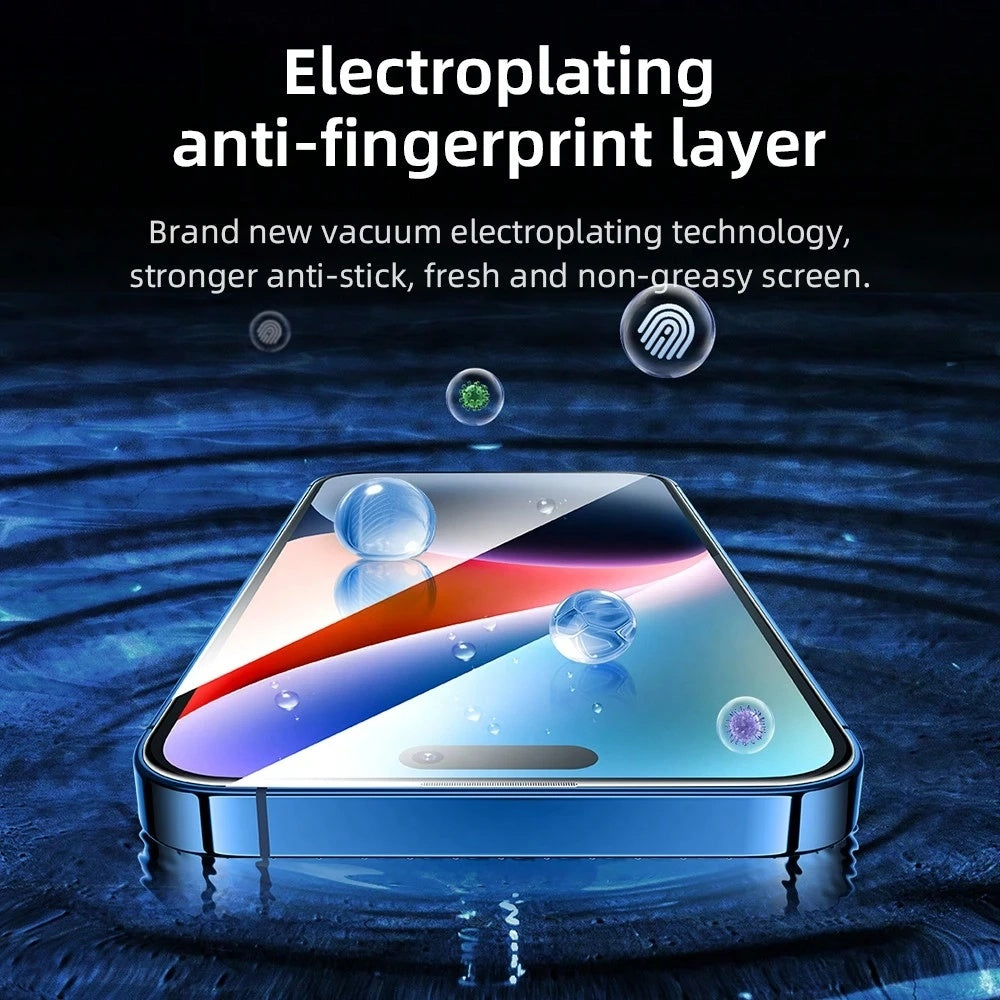 Προστατευτική μεμβράνη οθόνης Blueo AR Applicator Pro για Apple iPhone 16 Pro, ασφαλισμένο γυαλί, πλήρης κόλλα, 3D, μαύρο