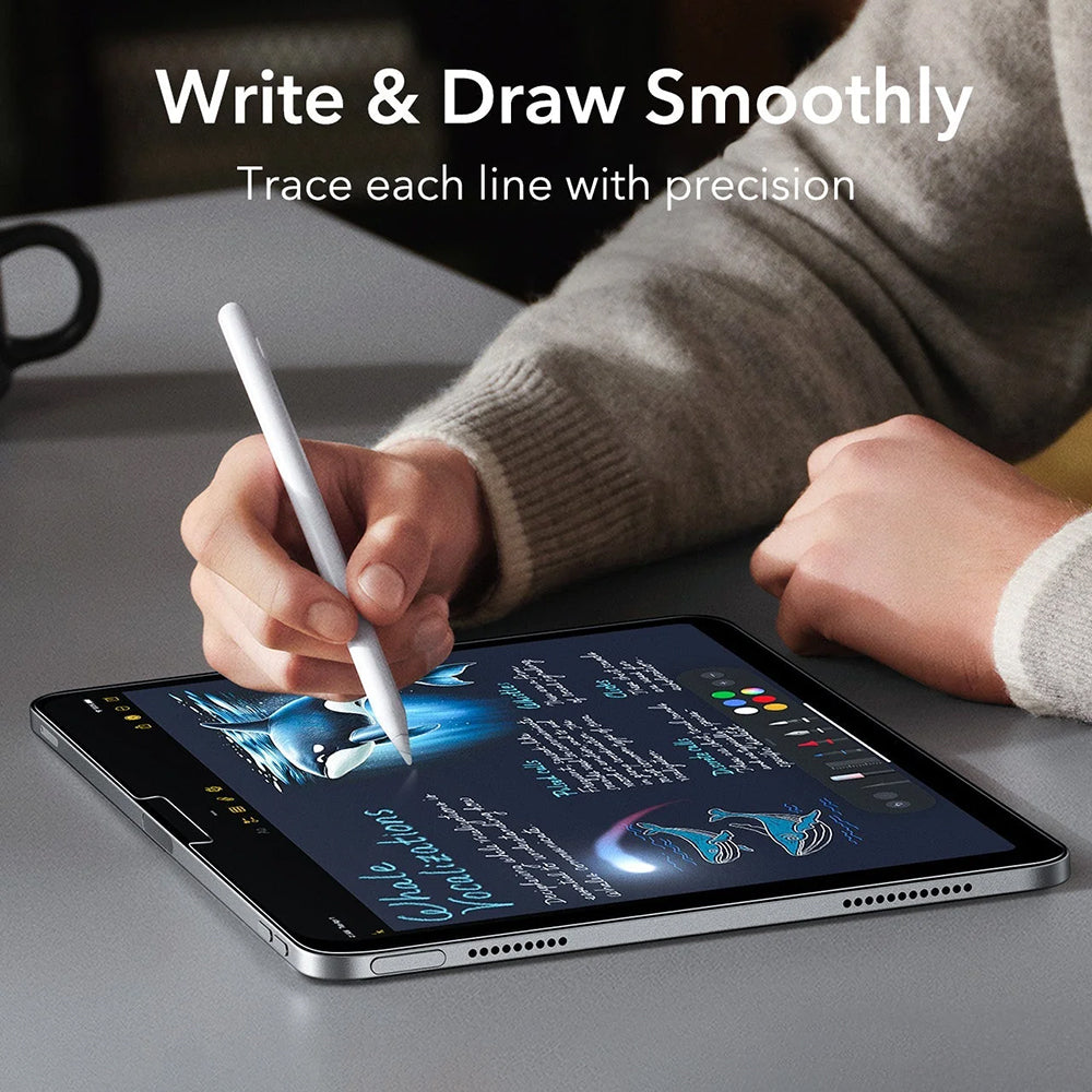 Προστατευτική μεμβράνη οθόνης ESR Armorite Paper Feel UltraFit για Apple iPad Air 13 (2026) / Air 13 (2025) / Air 13 (2024), Ασφαλισμένο γυαλί, Πλήρης κόλλα