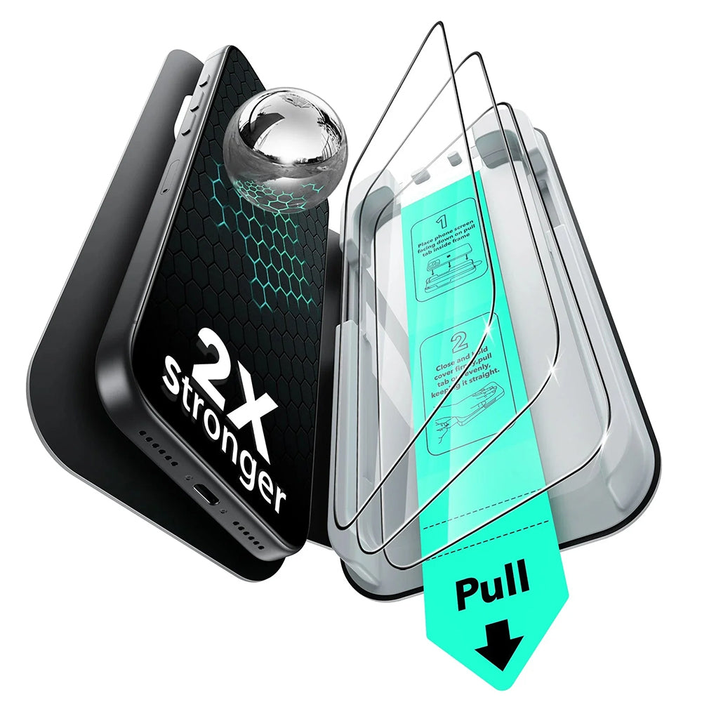 Προστατευτική Μεμβράνη Οθόνης ESR UltraFit για Apple iPhone 17 Pro Max, Ενισχυμένο Γυαλί, Full Glue, Σετ 3 τεμαχίων