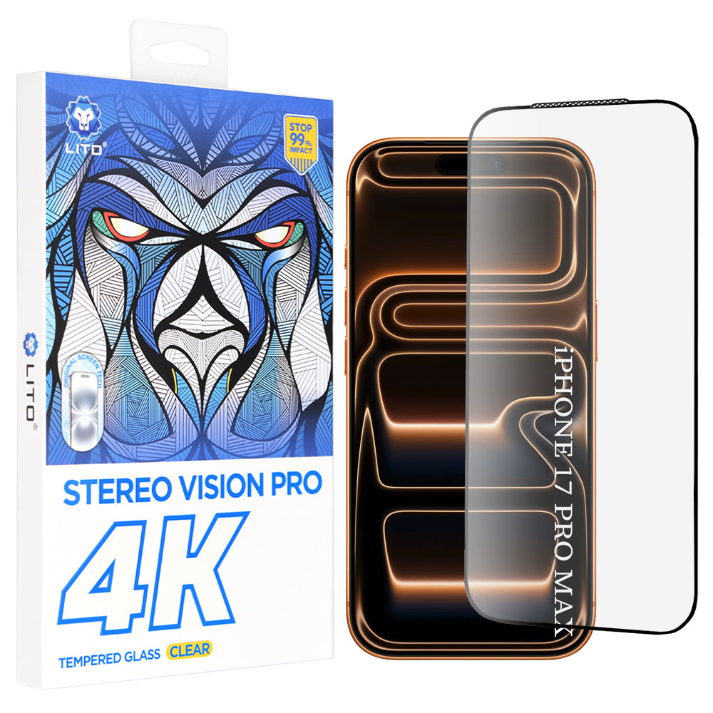 Προστατευτική Μεμβράνη Οθόνης Lito D+ Max 4K για Apple iPhone 17 Pro Max, Ενισχυμένο Γυαλί, Πλήρης Κόλληση, Μαύρη