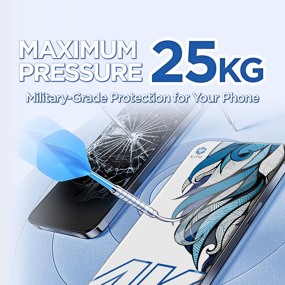 Προστατευτική Μεμβράνη Οθόνης Lito D+ Max 4K για Apple iPhone 17 Pro Max, Ενισχυμένο Γυαλί, Πλήρης Κόλληση, Μαύρη
