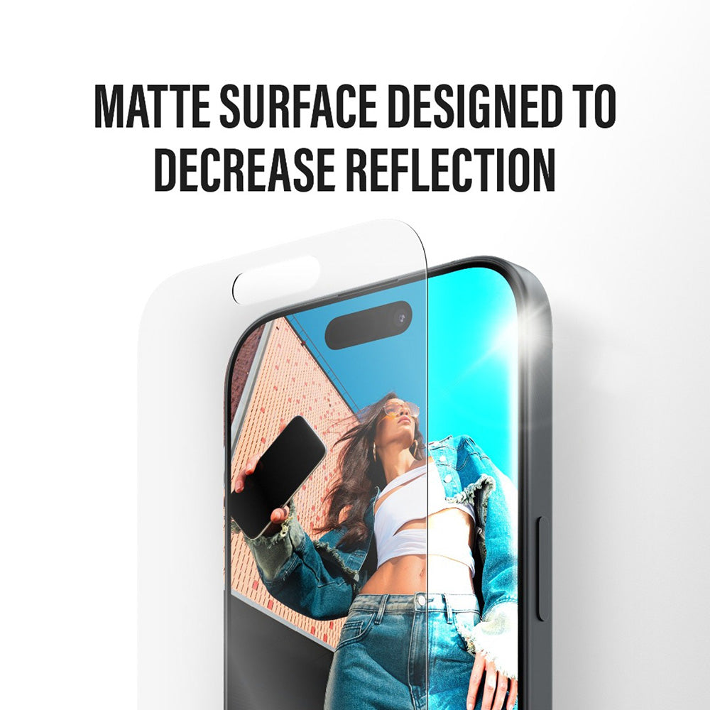 Προστατευτική Μεμβράνη Οθόνης Matte PanzerGlass Armor EasyAligner για Apple iPhone 17 / 16 Pro, Ενισχυμένο Γυαλί, Full Glue
