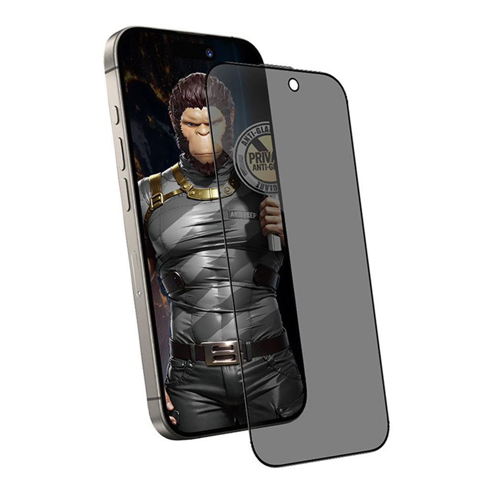Προστατευτική μεμβράνη οθόνης Matte Privacy Blueo Anti-Peep για Apple iPhone 15 Pro Max, Ασφαλισμένο γυαλί, Πλήρης κόλλα