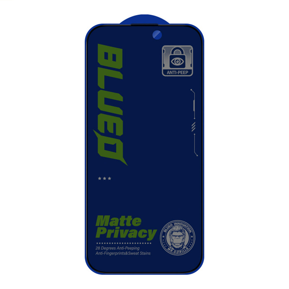 Προστατευτική μεμβράνη οθόνης Matte Privacy Blueo Anti-Peep για Apple iPhone 15 Pro Max, Ασφαλισμένο γυαλί, Πλήρης κόλλα