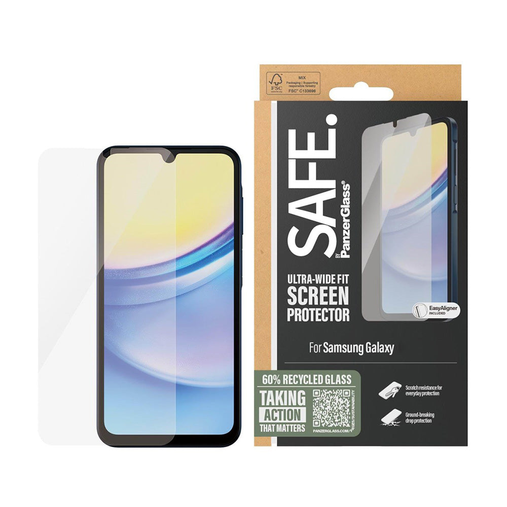 Προστατευτική Μεμβράνη Οθόνης PanzerGlass Safe. Ultra-Wide Fit για Samsung Galaxy A17 4G / A17 5G, Ενισχυμένο Γυαλί, Full Glue