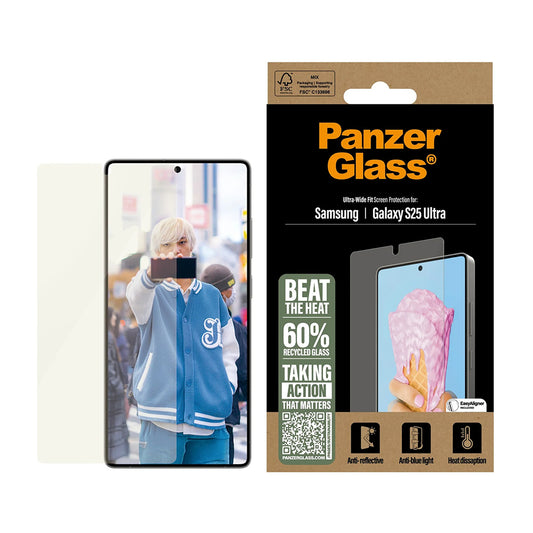 Προστατευτική Μεμβράνη Οθόνης PanzerGlass Ultra-Wide Fit All-in-One για Samsung Galaxy S25 Ultra S938, Ενισχυμένο Γυαλί, Full Glue