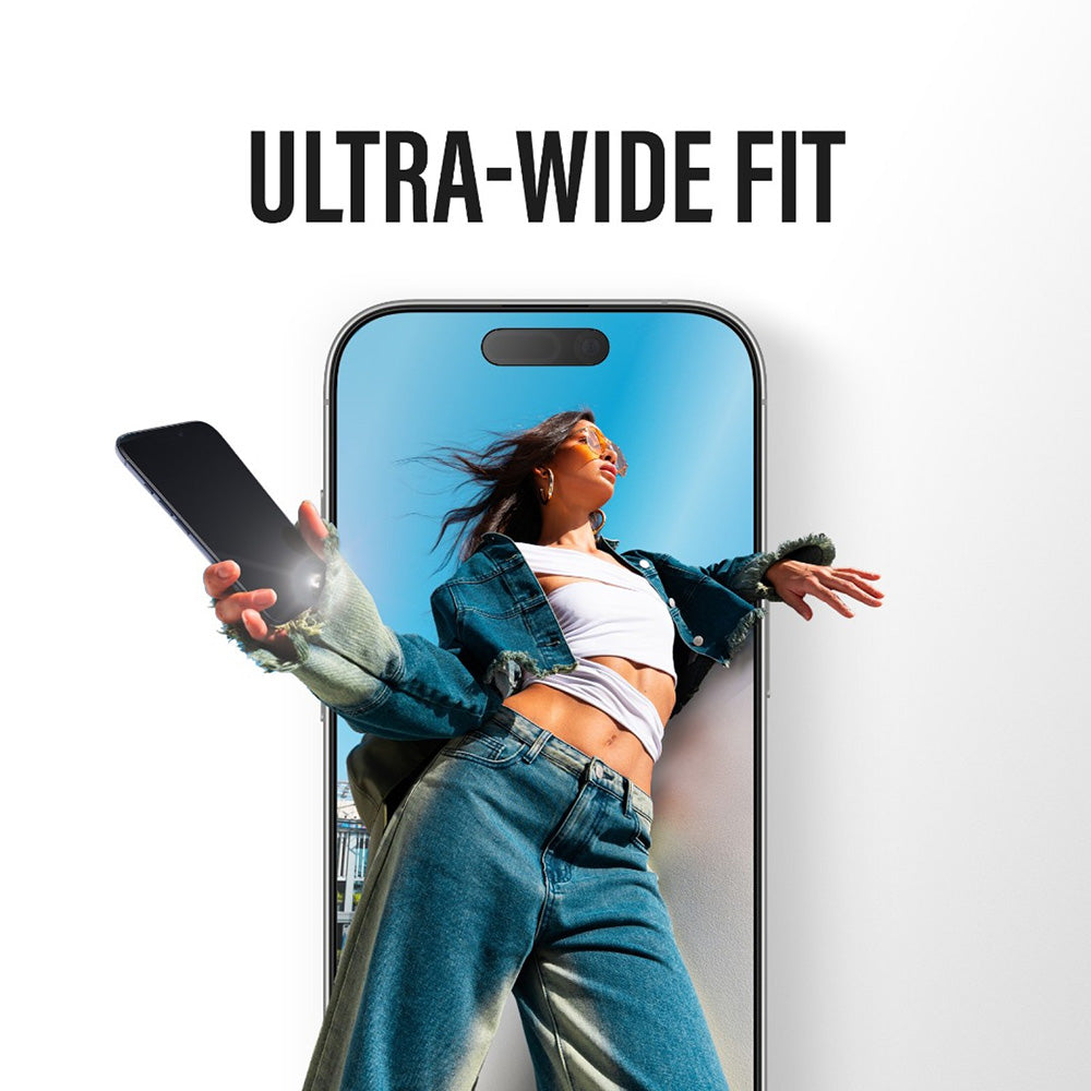 Προστατευτική Μεμβράνη Οθόνης PanzerGlass Ultra-Wide Fit Stealth Fastfit για Apple iPhone 17 Air, Ενισχυμένο Γυαλί, Full Glue, Μαύρη