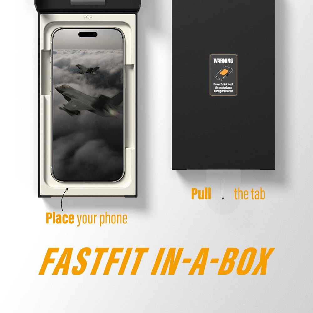Προστατευτική Μεμβράνη Οθόνης PanzerGlass Ultra-Wide Fit Stealth Fastfit για Apple iPhone 17 Pro, Ενισχυμένο Γυαλί, Full Glue, Μαύρη