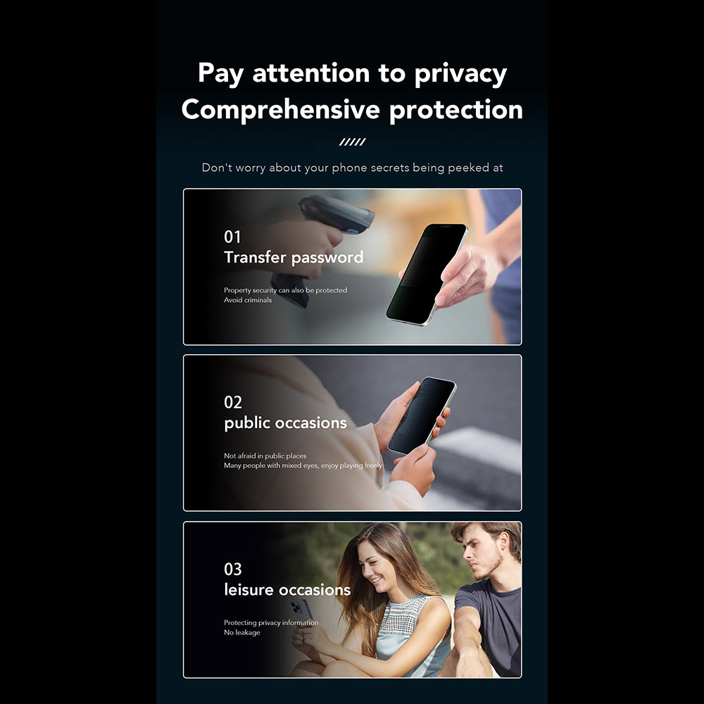 Προστατευτική μεμβράνη οθόνης Privacy Anank 1X Reinforced 360 για Apple iPhone 14 Pro, Ασφαλισμένο γυαλί, Πλήρης κόλλα, 2.5D