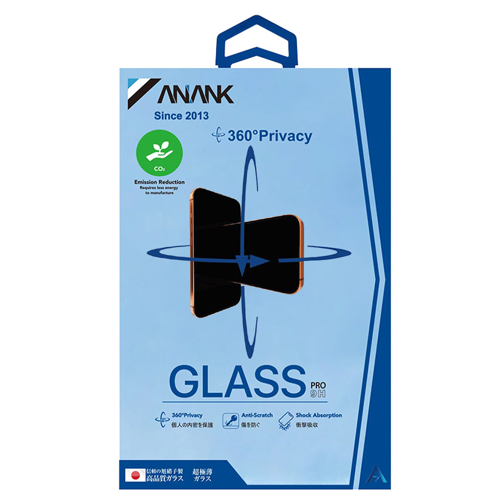 Προστατευτική μεμβράνη οθόνης Privacy Anank 1X Reinforced 360 για Apple iPhone 14 Pro, Ασφαλισμένο γυαλί, Πλήρης κόλλα, 2.5D