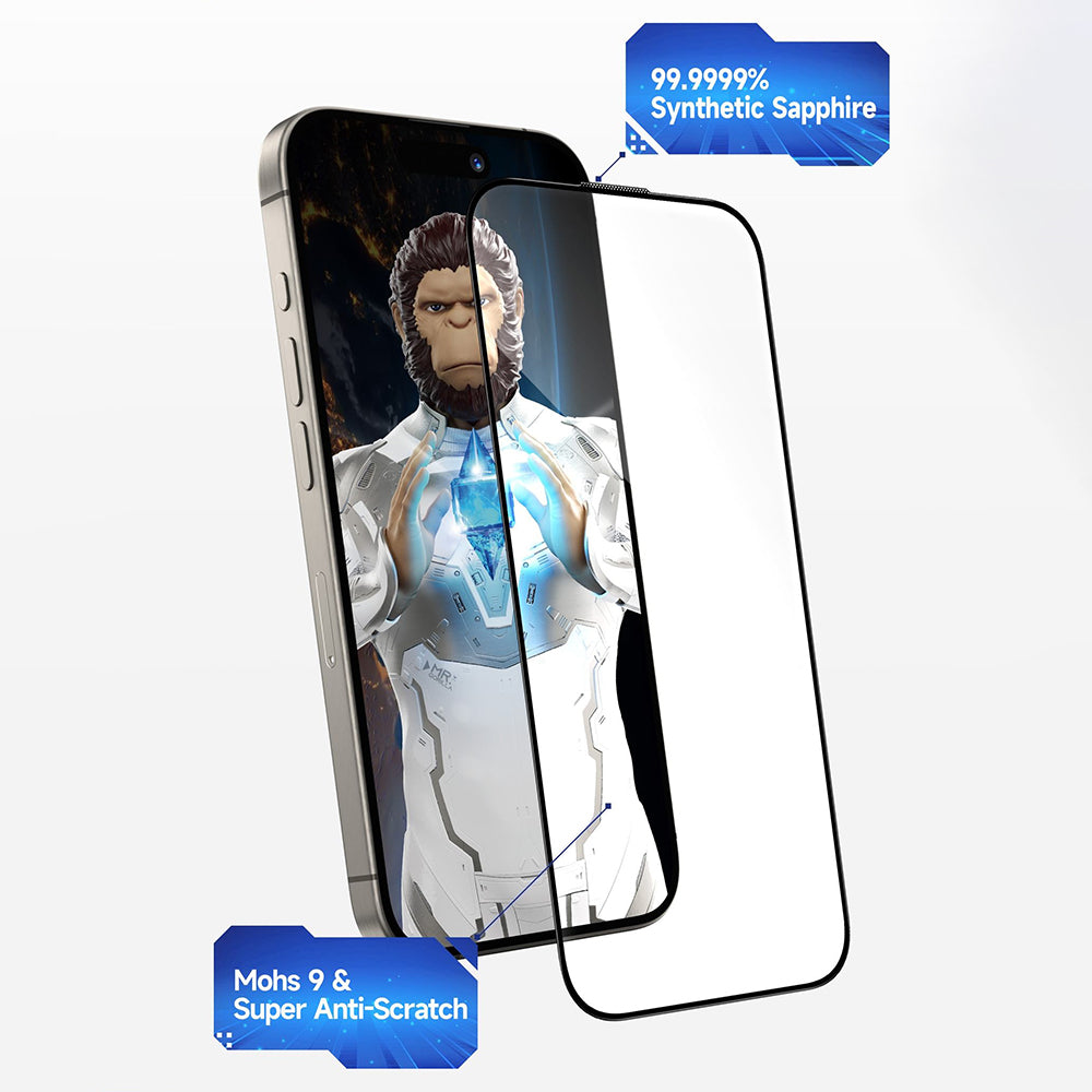 Προστατευτική Μεμβράνη Οθόνης Privacy Blueo Sapphire Applicator Pro για Apple iPhone 17 Pro Max / 16 Pro Max, Ενισχυμένο Γυαλί, Full Glue