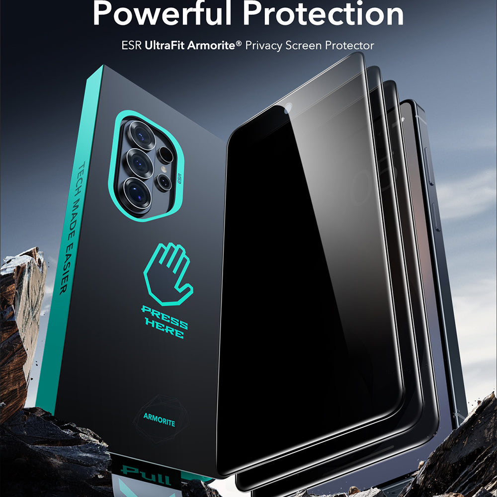 Προστατευτική Μεμβράνη Οθόνης Privacy ESR Armorite για Samsung Galaxy S26 Ultra S948, Ενισχυμένο Γυαλί, Full Glue