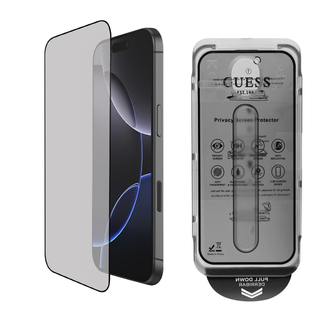 Προστατευτική Μεμβράνη Οθόνης Privacy Guess για Apple iPhone 16 Pro, Ενισχυμένο Γυαλί, Full Glue, 2.5D