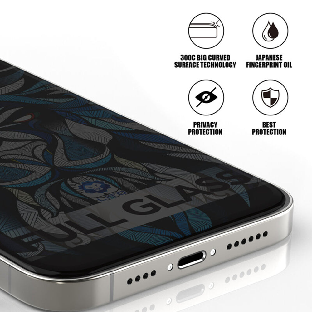 Προστατευτική Μεμβράνη Οθόνης Privacy Lito D+ Max 300C για Apple iPhone 17 Pro Max, Ενισχυμένο Γυαλί, Full Glue