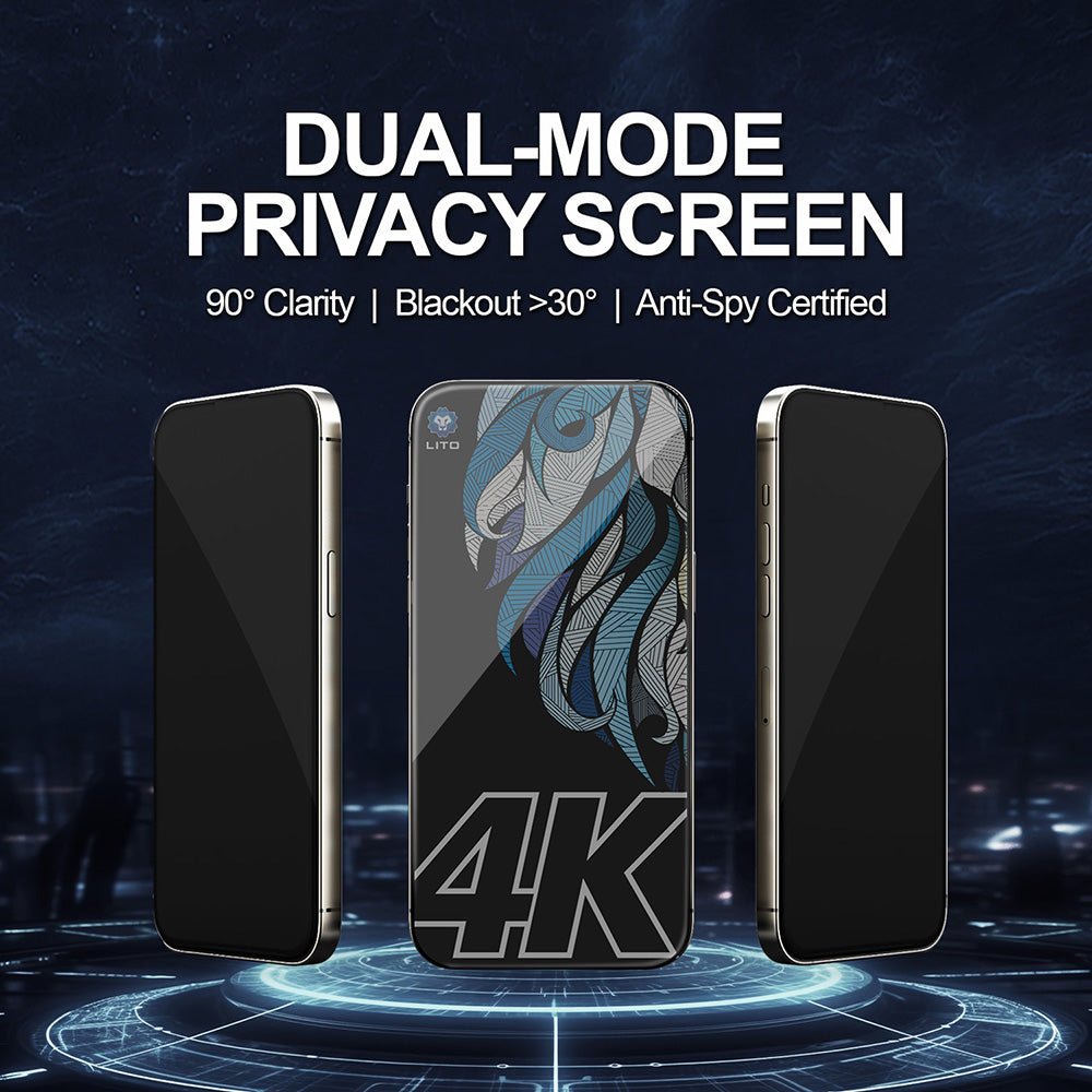 Προστατευτική Μεμβράνη Οθόνης Privacy Lito D+ Max 4K για Apple iPhone 17 Air, Ενισχυμένο Γυαλί, Full Glue