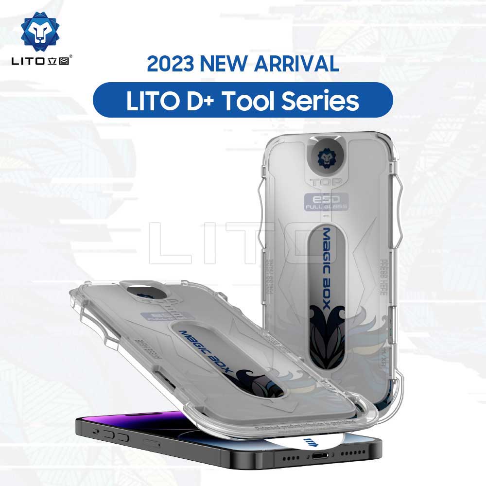 Προστατευτική μεμβράνη οθόνης Privacy Lito Magic Glass Box D+ Tools για Apple iPhone 17e / 16e / 14 / 13 Pro, Ασφαλισμένο γυαλί, Πλήρης κόλλα