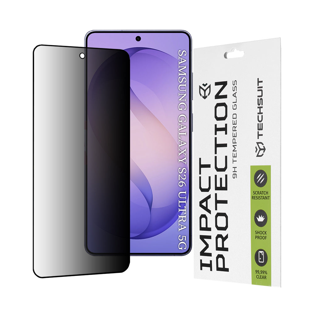 Προστατευτική Μεμβράνη Οθόνης Privacy Techsuit για Samsung Galaxy S26 Ultra, Ενισχυμένο Γυαλί, Full Glue, 111D