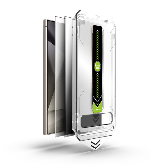 Προστατευτική μεμβράνη οθόνης Privacy Techsuit TitanGlass CrystalHD για Samsung Galaxy S24 Ultra S928, Ασφαλισμένο γυαλί, Πλήρης κόλλα, Σετ 2 τεμαχίων