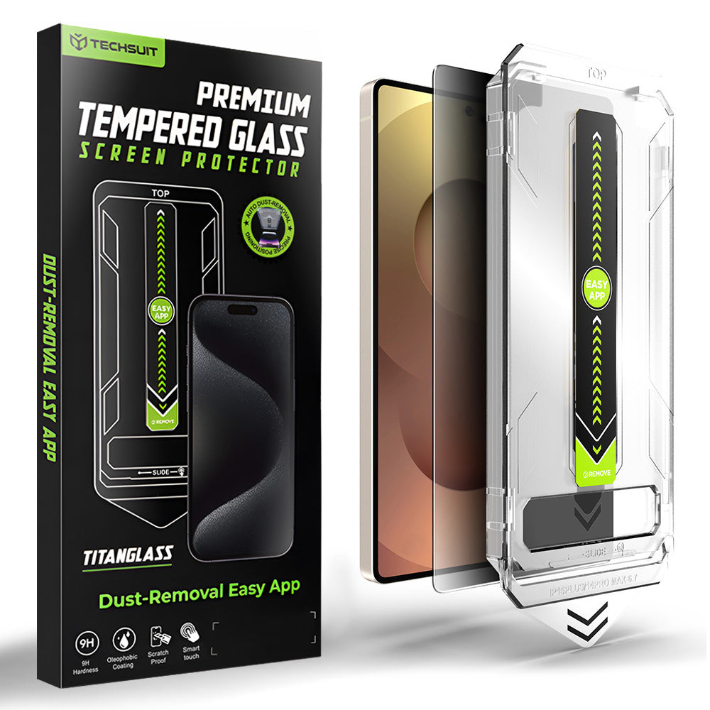 Προστατευτική Μεμβράνη Οθόνης Privacy Techsuit TitanGlass CrystalHD για Samsung Galaxy S26 Ultra S948, Ενισχυμένο Γυαλί, Full Glue