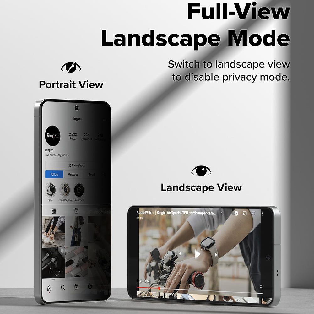 Προστατευτική Μεμβράνη Οθόνης Ringke Easy Slide για Samsung Galaxy S26, Ενισχυμένο Γυαλί, Πλήρης Κόλληση, Σετ 2 τεμαχίων, Μαύρη